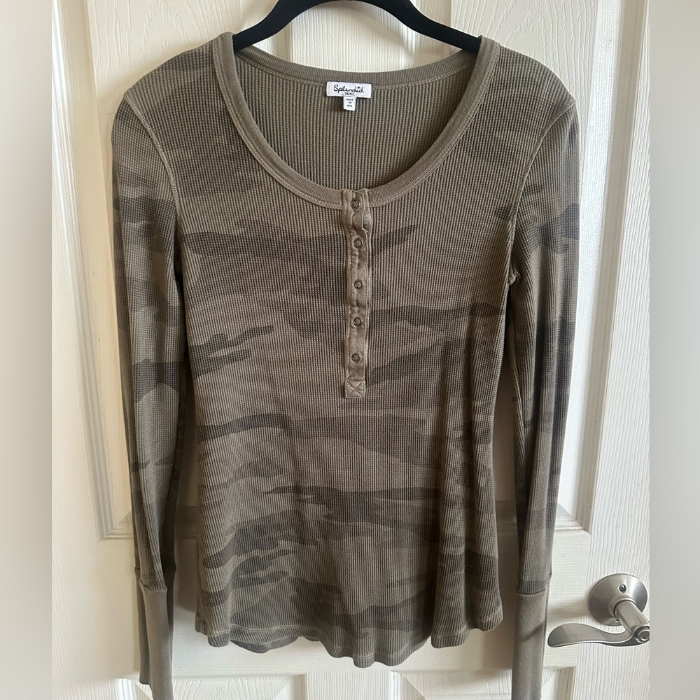 Splendid Women's Camouflage Long Sleeve Top